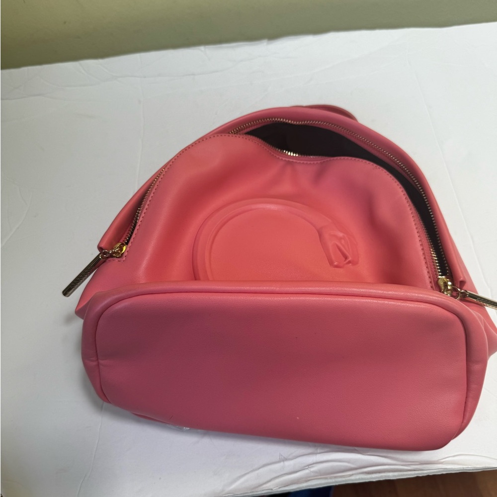 Roberto Cavalli Class NEW Snake Logo Pink Leather Backpack Shoulder Bag Chain - Picture 7 of 16